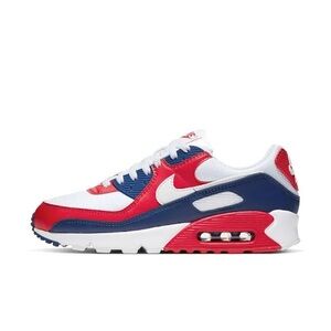 Nike‎ Men's Air Max 90 White/Deep Royal/University Red Size 5Y / 7 Women